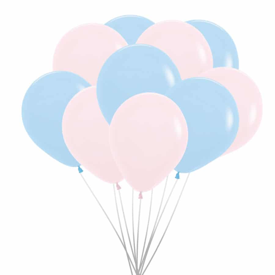 roze en blauwe pastel ballonnen
