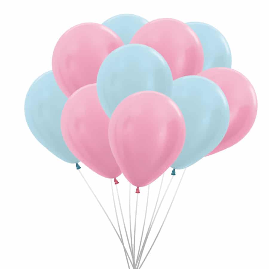 ballonnen roze en blauw pearl